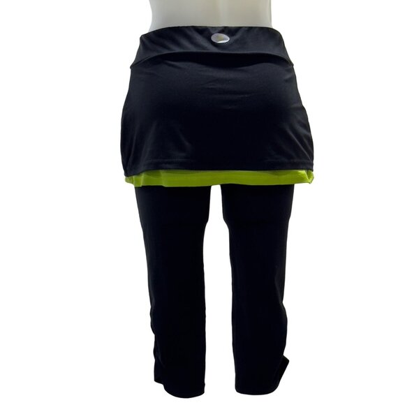 ALEX + ABBY Women's Modest Activewear Black & Green Skirt Over Leggings Size S - Picture 2 of 8
